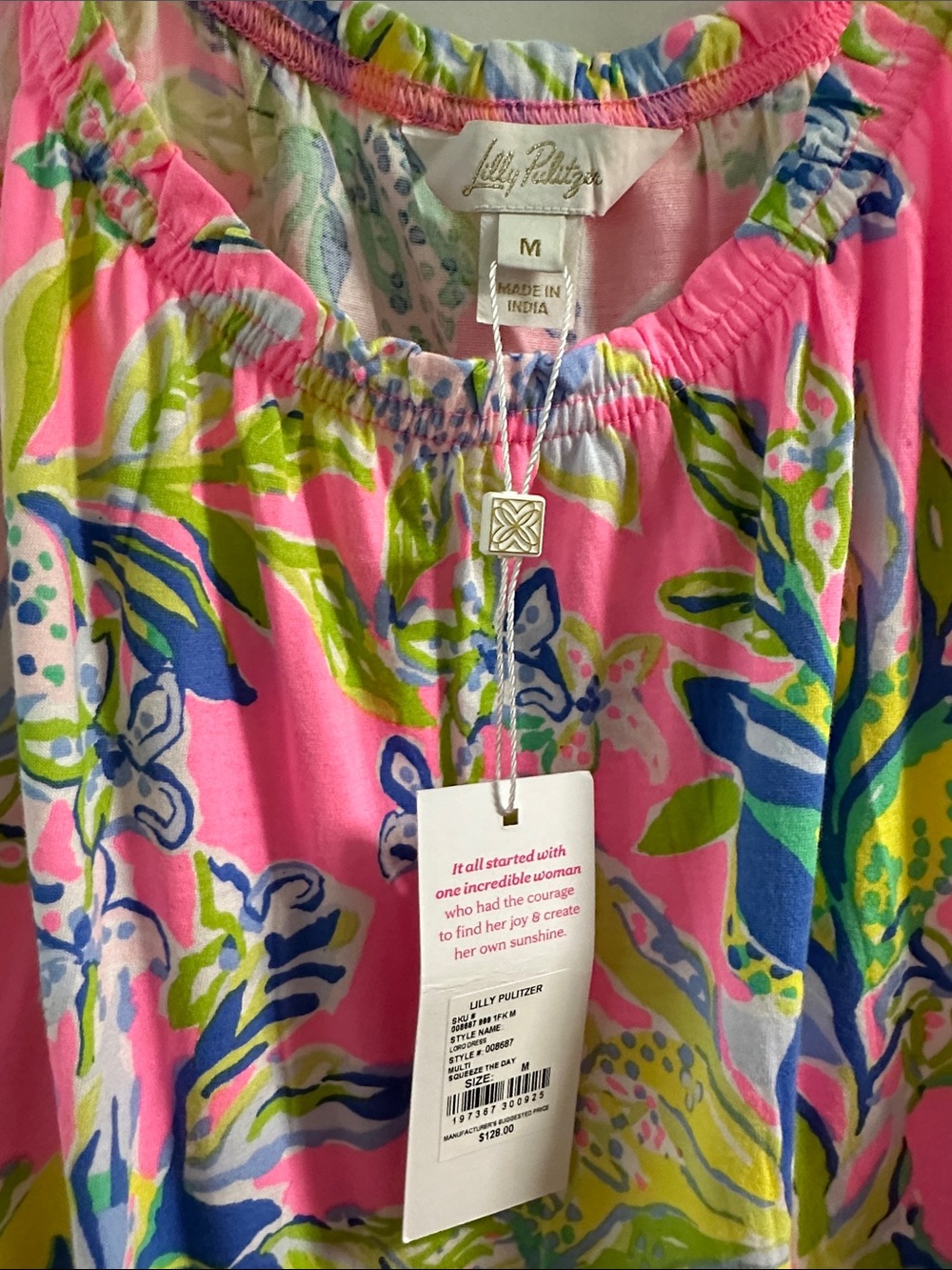 Lilly Pulitzer Hot Pink Tropical Floral Tiered Sundress - Picture 2 of 3